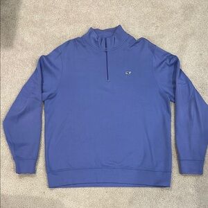 Vineyard Vines Men's Blue Violet Quarter-Zip Sweater